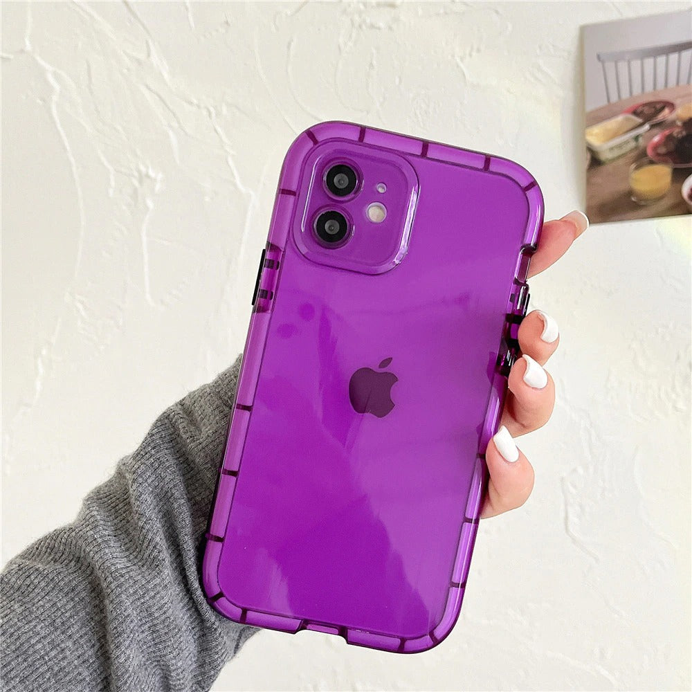 Anymob iPhone Phone Case Apple Mobile Cover Purple Transparent Color Bars Shockproof Soft Silicon Cover iPhone13 Pro Max 11 12 Pro Max X XS Max XR-Mobile Phone Cases-PEROZ Accessories