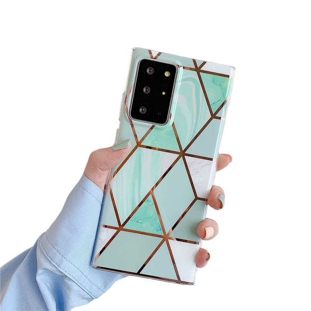 Anymob Samsung Green Geometric Marble Phone Case Silicone Cover-Mobile Phone Cases-PEROZ Accessories