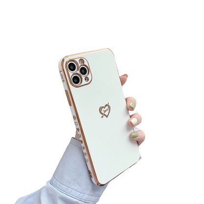 Anymob iPhone Case White Camera Protection Love Heart Side Hearts Shockproof Soft Silicone Cover-Mobile Phone Cases-PEROZ Accessories