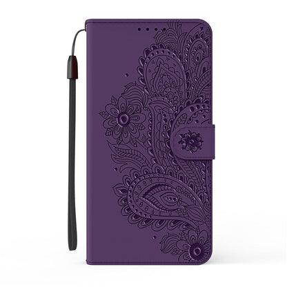 Anymob iPhone Violet Flip Leather Phone Cases Peacock Pattern Wallet Cover-Mobile Phone Cases-PEROZ Accessories