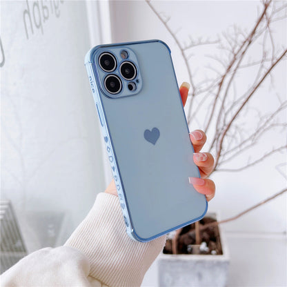 Anymob iPhone Case Sky Blue Plating Love Heart Pattern Soft Silicon Phone Cover-Mobile Phone Cases-PEROZ Accessories