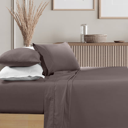 Renee Taylor 1500 Thread Count Pure Soft Cotton Blend Flat &amp; Fitted Sheet Set-Bed Linen-PEROZ Accessories
