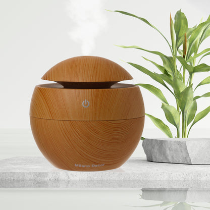 Milano Ultrasonic USB Diffuser with 10 Aroma Oils Humidifier LED Light 130ml-Home Fragrances-PEROZ Accessories