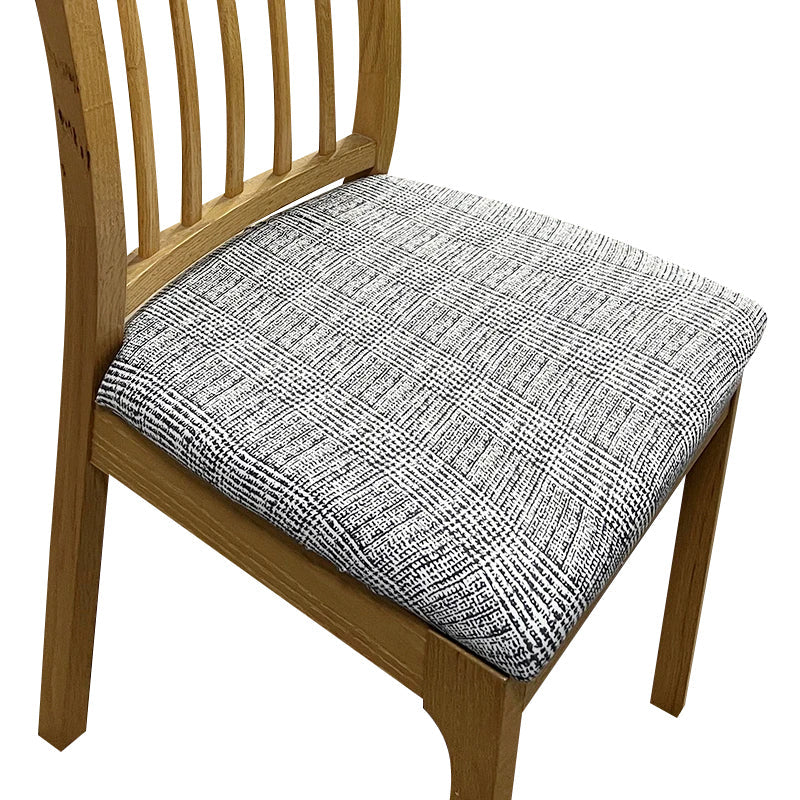 Anyhouz Chair Cover Light Grey Corn Kennel Pattern Stretch Seat Cover for Home Dinning Kitchen Washable Removable-Chair Cover-PEROZ Accessories