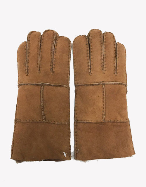 Australian Shepherd UGG Stitching Gloves With Suede-Gloves &amp; Mittens-PEROZ Accessories