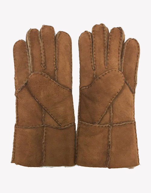 Australian Shepherd UGG Stitching Gloves With Suede-Gloves & Mittens-PEROZ Accessories