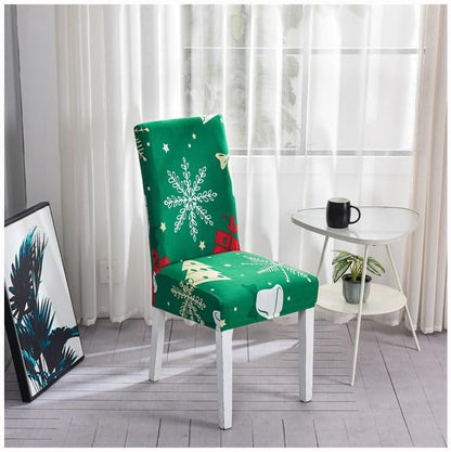 Anyhouz Chair Cover Green Big Leaf Snow Flakes Design with Anti-Dirt and Elastic Material for Dining Room Kitchen Wedding Hotel Banquet Restaurant-Chair Cover-PEROZ Accessories