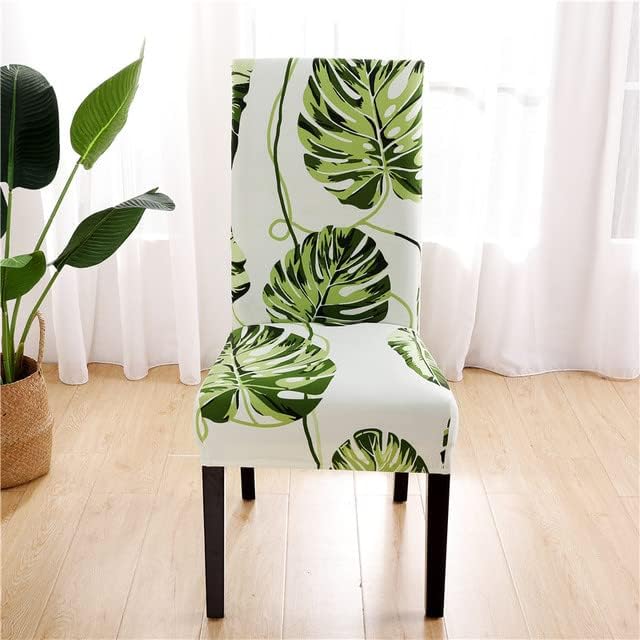 Anyhouz Chair Cover Green Leaves Design with Anti-Dirt and Elastic Material for Dining Room Kitchen Wedding Hotel Banquet Restaurant-Chair Cover-PEROZ Accessories