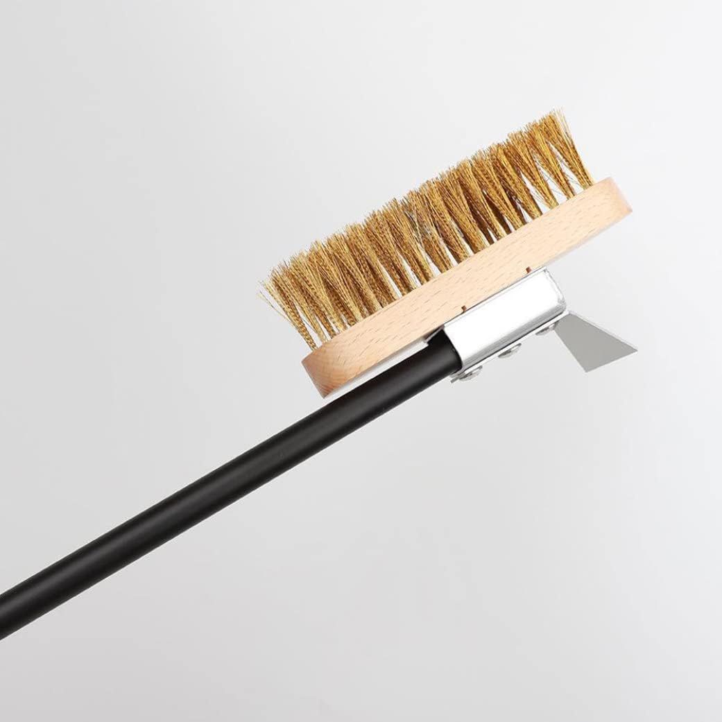 AnyGleam Black 81cm Oven Copper Brush with Metal Scraper Tool and Length Adjustable Handle Cleaning Accessories-Pizza Makers &amp; Ovens-PEROZ Accessories
