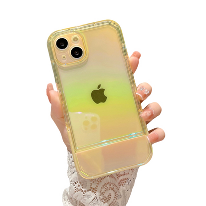 Anymob iPhone Case Yellow Laser Clear Bumper Stand Holder Shockproof Soft Silicone Back Cover-Mobile Phone Cases-PEROZ Accessories