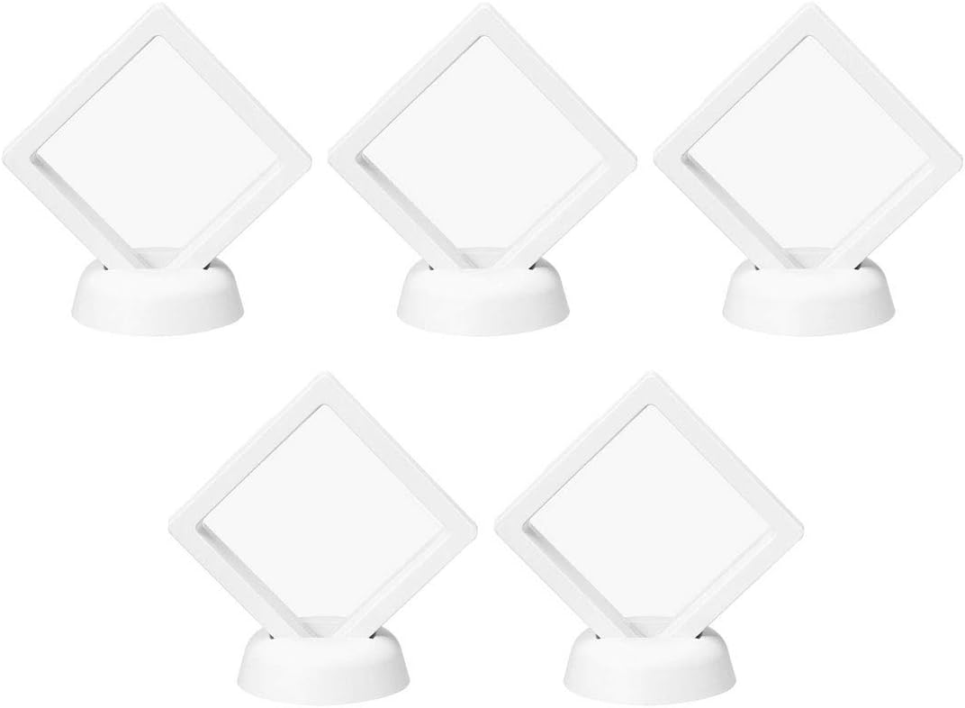 Anyhouz Jewelry Storage 10PCS White with Base Set 3D Floating Display Case Stands Holder Suspension Storage for Pendant Necklace Bracelet Ring Coin Pin Gift Jewelry Box 14x14cm-Jewellery Holders &amp; Organisers-PEROZ Accessories
