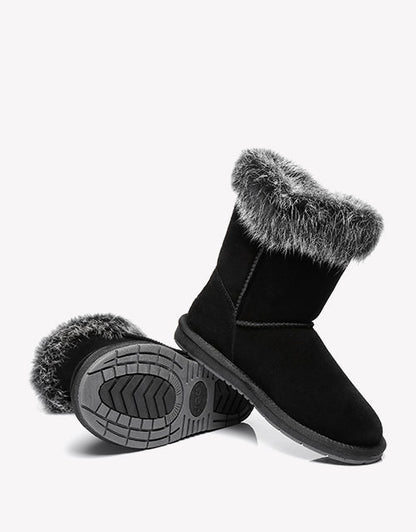 Australian Shepherd UGG Short Button Sheepskin Boots Donna-Boots-PEROZ Accessories
