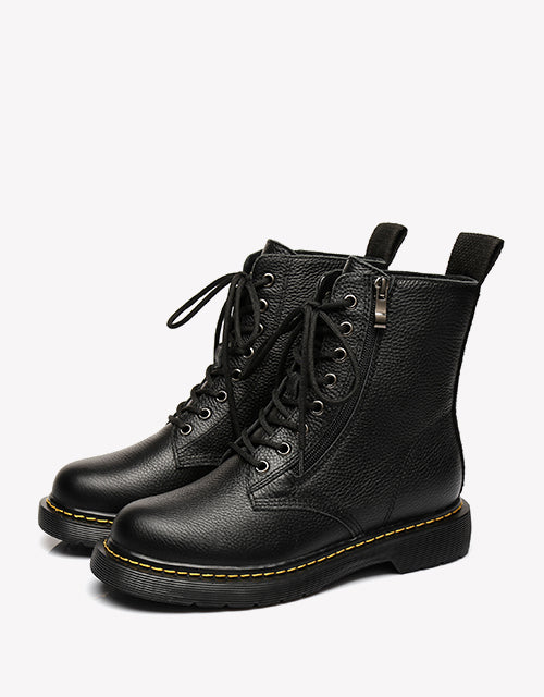 Australian Shepherd UGG Zip Up Sheepskin Wool Chunky Boots Belen-Boots-PEROZ Accessories