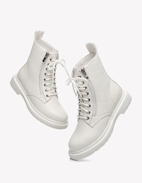 Australian Shepherd UGG Zip Up Sheepskin Wool Chunky Boots Belen-Boots-PEROZ Accessories