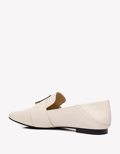 Australian Shepherd UGG Sally Square Buckle Loafers Opera Flats Almond Toe-Loafers &amp; Moccasins-PEROZ Accessories