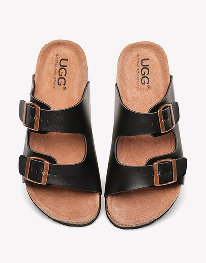 Australian Shepherd AS UGG Summer Unisex Beach Slip-on Flats Sandal Slides Mick-Slippers-PEROZ Accessories