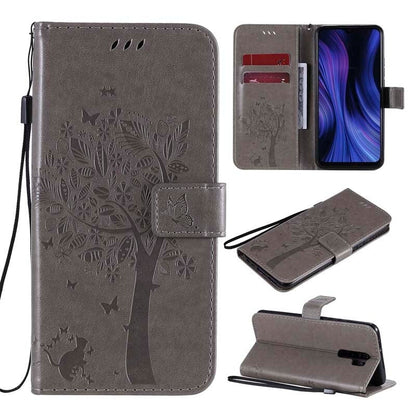 Anymob Samsung Case Gray Tree Luxury Wallet Phone Flip Leather Cover With Card Slot Protection-Mobile Phone Cases-PEROZ Accessories