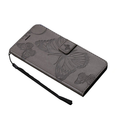 Anymob Huawei Gray Leather Phone Case Butterfly Flip Wallet Cover Protection-PEROZ Accessories