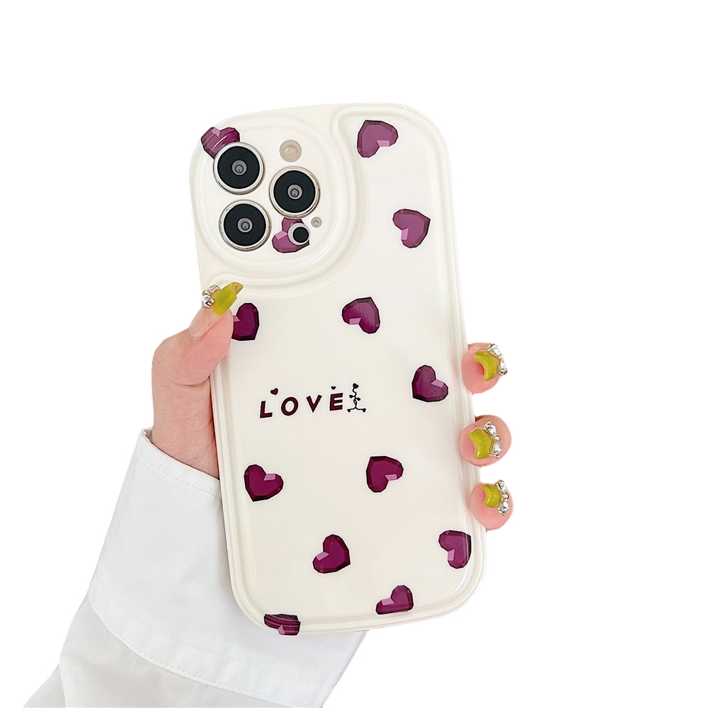 Anymob iPhone Case White Love Heart Phone Soft Silicone Shockproof Camera Protection Bumper Cover-Mobile Phone Cases-PEROZ Accessories