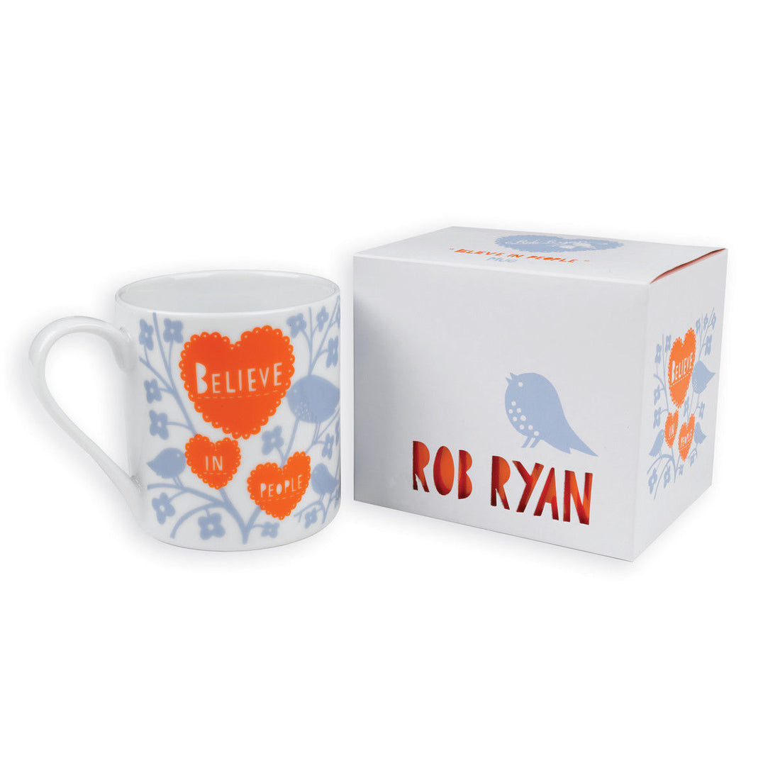 Rob Ryan Designer Mug Believe in People Contemporary Inspirational Design-Drinkware-PEROZ Accessories