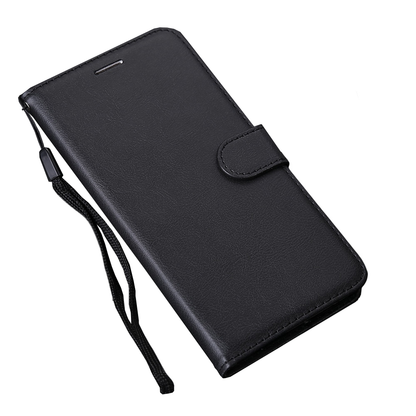 Anymob iPhone Black Flip Leather Phone Case Solid Color Wallet Cover-Mobile Phone Cases-PEROZ Accessories