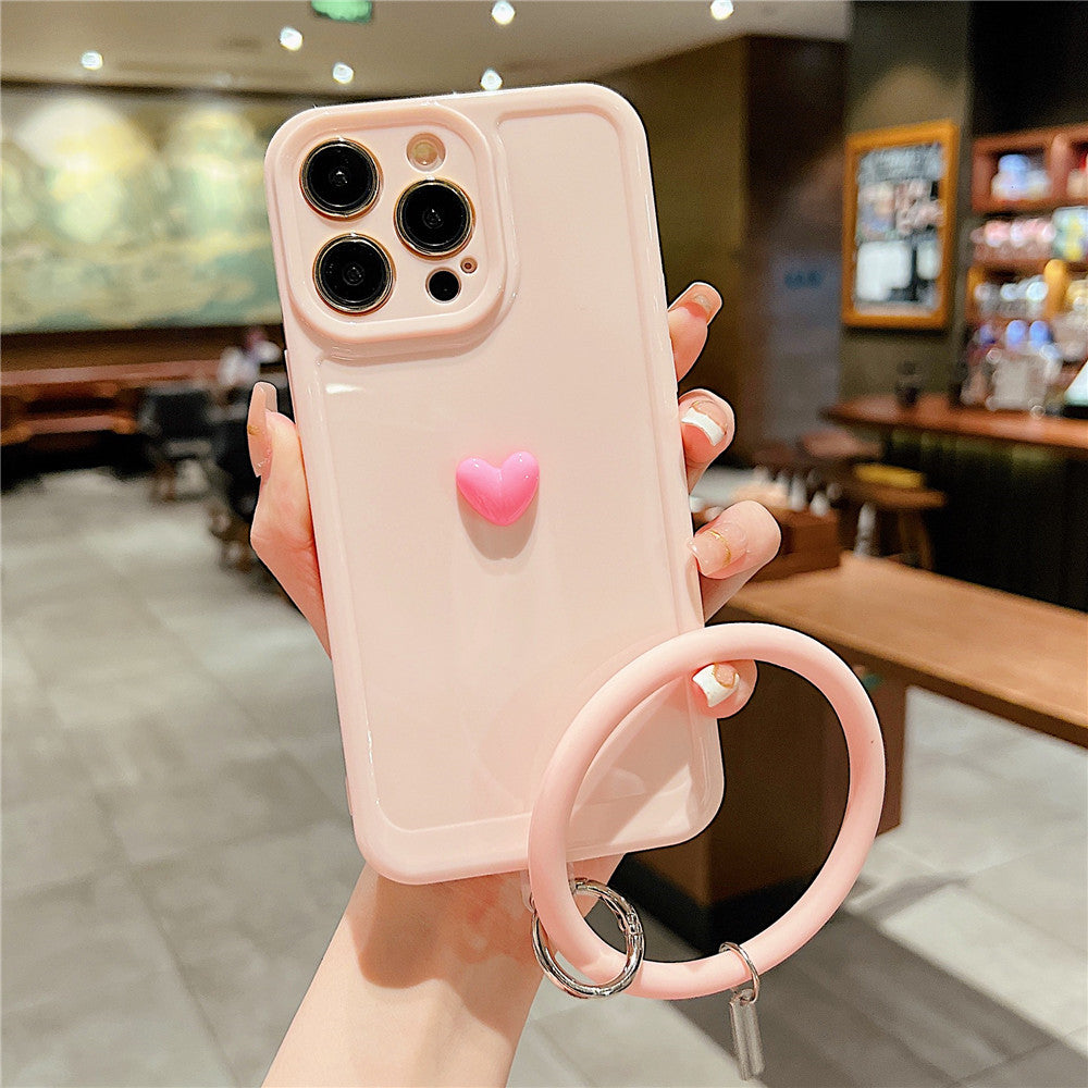 Anymob iPhone Black And Pink 3D Love Heart Bracelet Phone Case Shockproof Soft Silicone Cover-Mobile Phone Cases-PEROZ Accessories