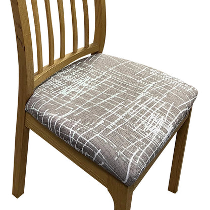Anyhouz Chair Cover Brown White Crack Linear Design Stretch Seat Cover for Home Dinning Kitchen Washable Removable-Chair Cover-PEROZ Accessories