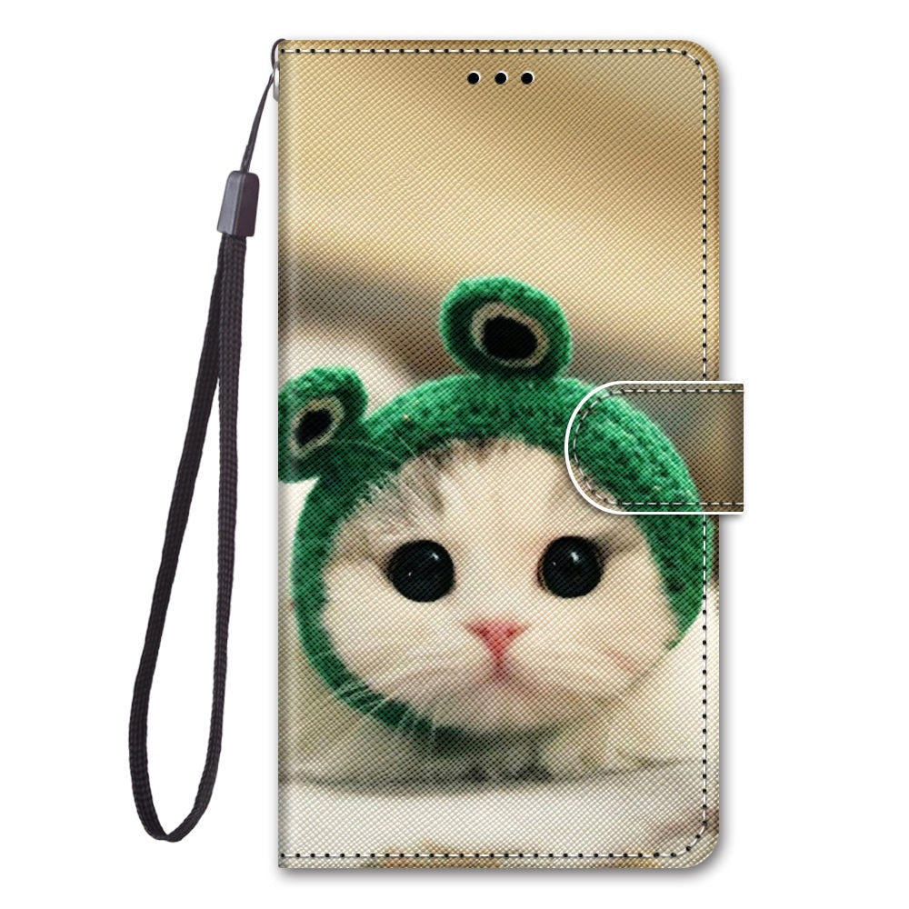 Anymob Samsung Frog Kitty Magnetic Flip Leather Phone Case-Mobile Phone Cases-PEROZ Accessories