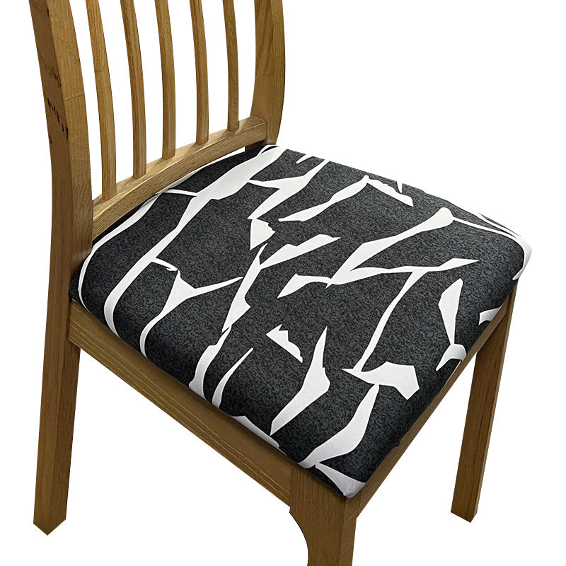 Anyhouz Chair Cover Black and White Crack Linear Design Stretch Seat Cover for Home Dinning Kitchen Washable Removable-Chair Cover-PEROZ Accessories