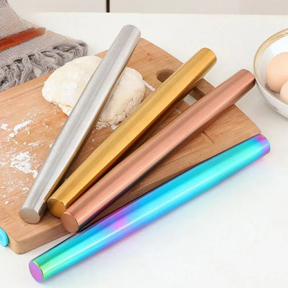 Anygleam New Red Rainbow Stainless Steel 1 Pc Stainless Steel Rolling Pin for Buffet and Restaurant Kitchenware-Kitchen Tools &amp; Utensils-PEROZ Accessories