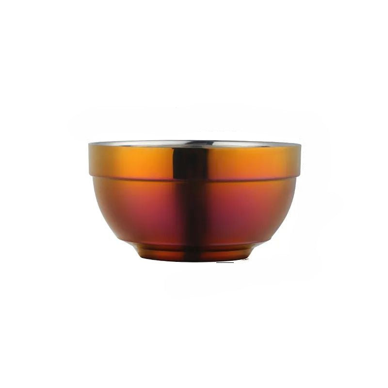 Anygleam Red Rainbow 5Pcs Small Stainless Steel Rice Bowl Single Anti-Scalding Layer Cooking Utensil-Kitchen &amp; Dining-PEROZ Accessories