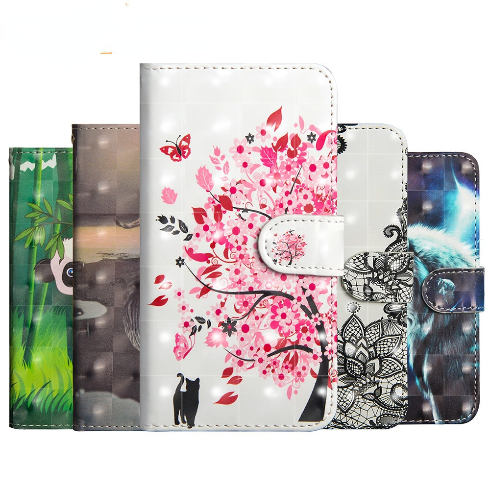 Anymob iPhone Case Golden Butterfly Flip Leather 3D Panda Painted Wallet Back Cover-Mobile Phone Cases-PEROZ Accessories
