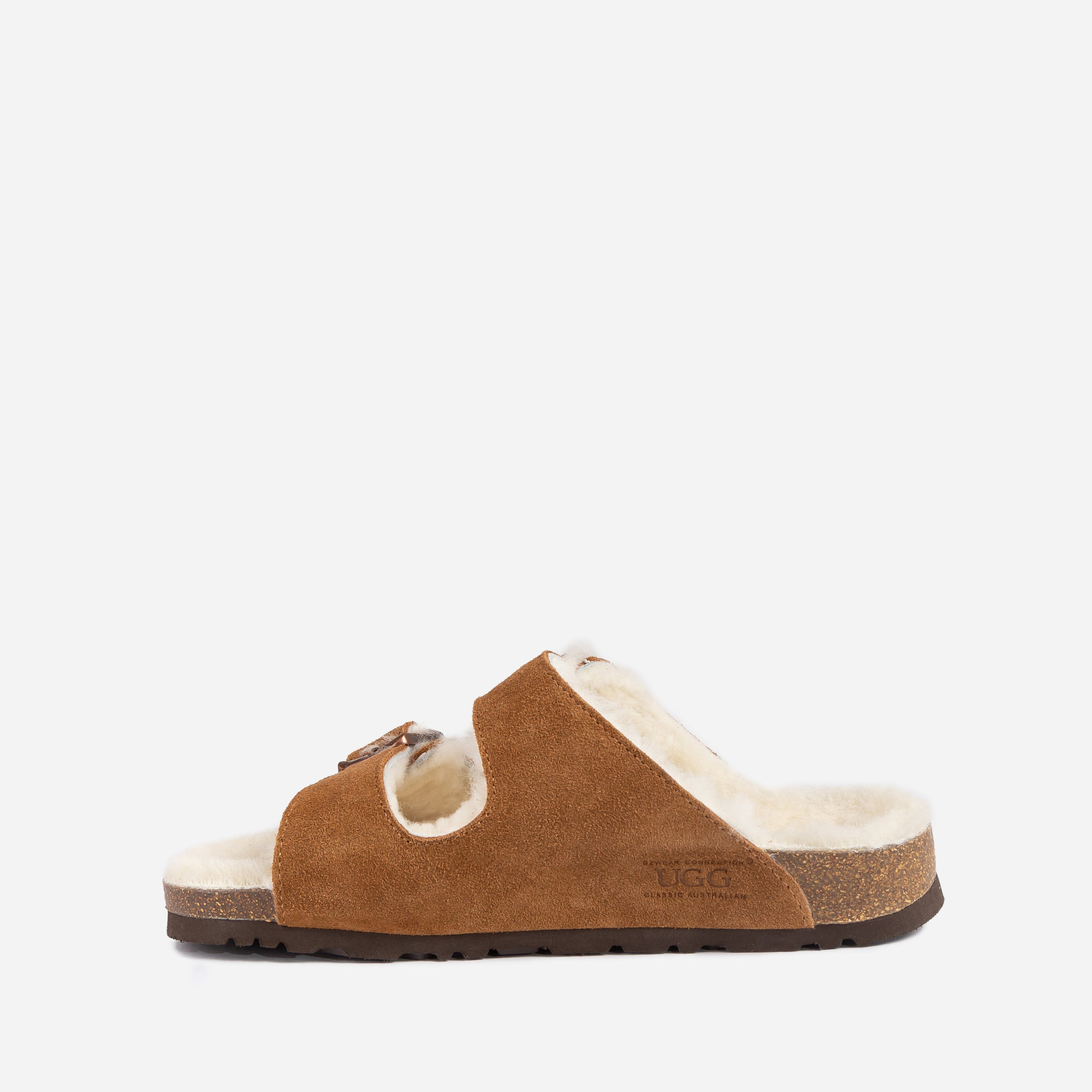 UGG Aussie Shearling Buckled Sandals-Moccasins-PEROZ Accessories