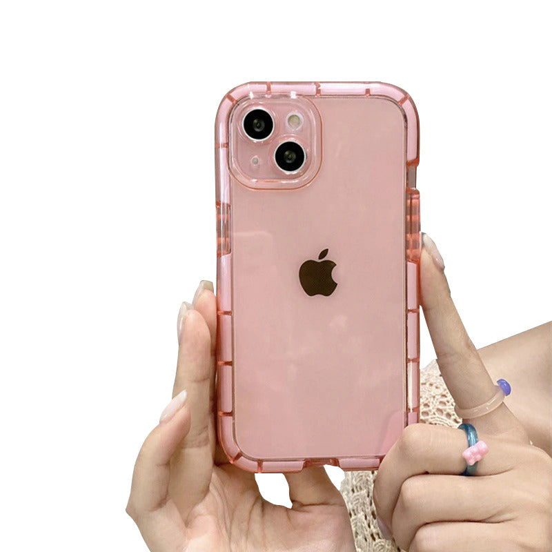 Anymob iPhone Case Pink Transparent Luminous Shockproof Soft Silicone Air Buffer Mobile Cover iPhone 11 12 13 Pro Max 13Pro X XR XS Compatible-Mobile Phone Cases-PEROZ Accessories