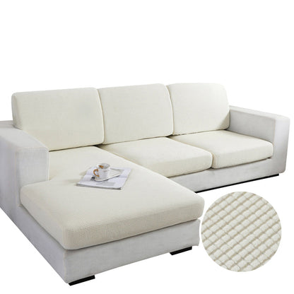 Anyhouz Sofa Cover White Polyester Thick Stretchable Cushion For Living Room 1Pc Enlarge Size 160-185cmx85-105cm-Slipcovers-PEROZ Accessories