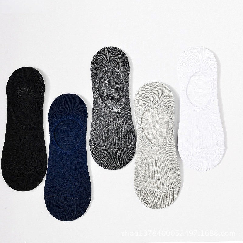 Anysox 5 Pairs Dark Grey Size 5.5-10 Fashion Socks High Quality Office Sports Bussiness Long Socks Cotton Solid Colors Skateboard Knitted Casual-Socks-PEROZ Accessories