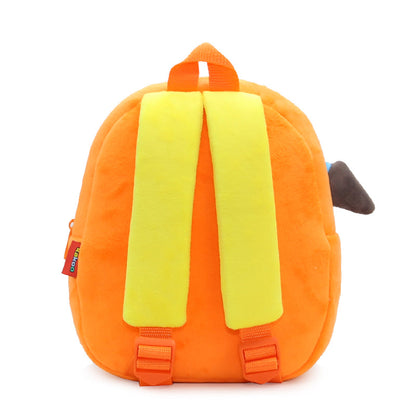 Anykidz 3D Orange Drill Carriage Backpack Cute Vehicle With Cartoon Designs Children Toddler Plush Bag-Backpacks-PEROZ Accessories