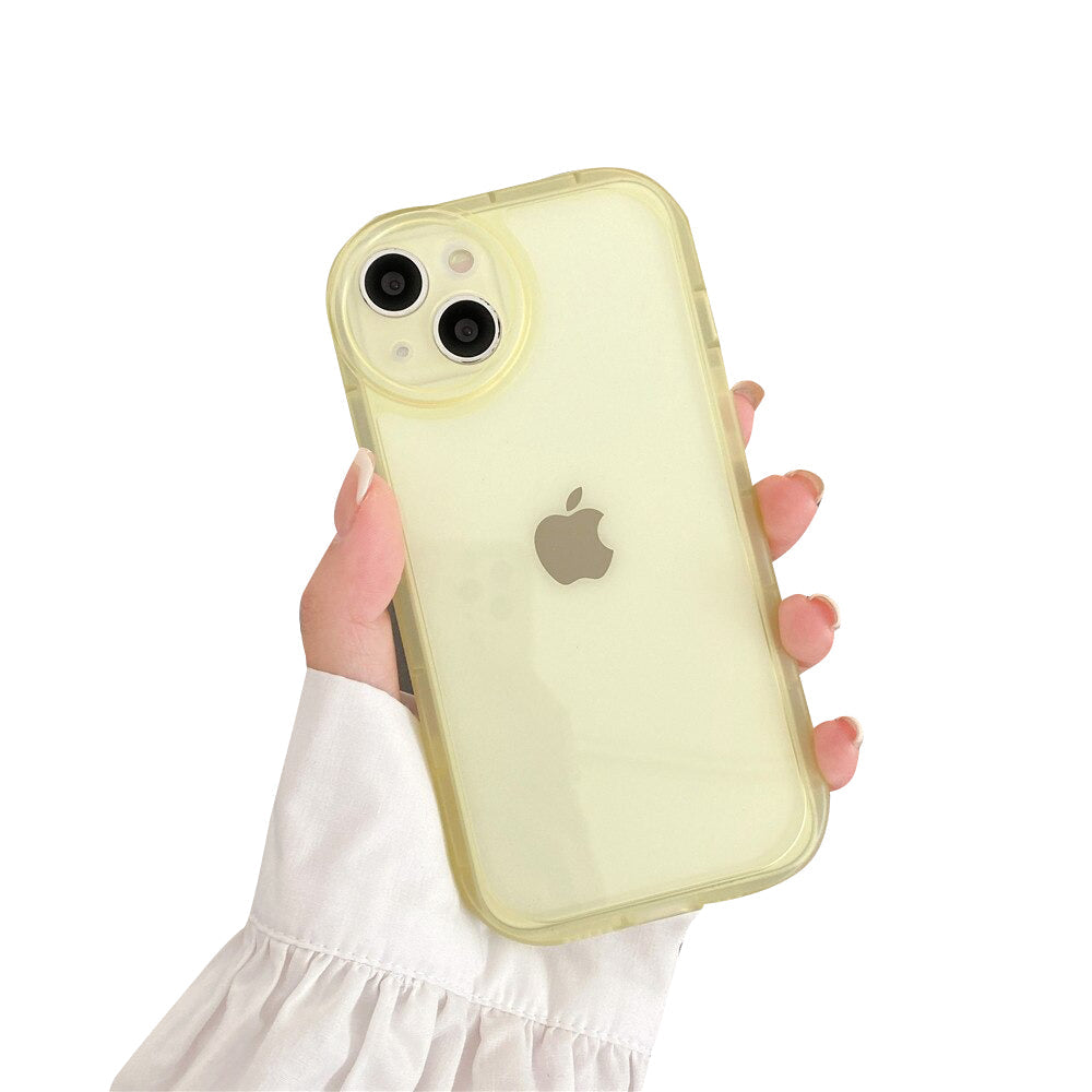 Anymob iPhone Case Yellow Transparent Shockproof Round Lens Protection Soft Silicone Cover iPhone 12 11 13 Pro Max XR XS Max X 7 8 Plus SE 2020 12 13-Mobile Phone Cases-PEROZ Accessories