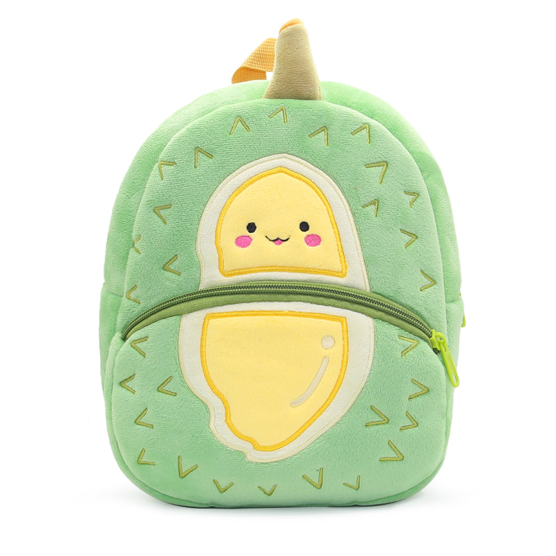 Anykidz 3D Green Durian School Backpack Cute Fruit With Cartoon Designs Children Toddler Plush Bag For Baby Girls and Boys-Backpacks-PEROZ Accessories