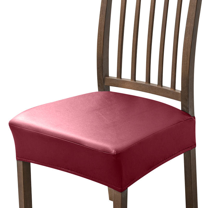 Anyhouz Chair Cover Wine Red PU Leather Seat Slipcover Chair Cover for Kitchen Hotel Banquet Dining Living Room-Chair Cover-PEROZ Accessories
