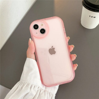Anymob iPhone Case Pink Transparent Shockproof Round Lens Protection Soft Silicone Cover iPhone 12 11 13 Pro Max XR XS Max X 7 8 Plus SE 2020 12 13Pro-Mobile Phone Cases-PEROZ Accessories