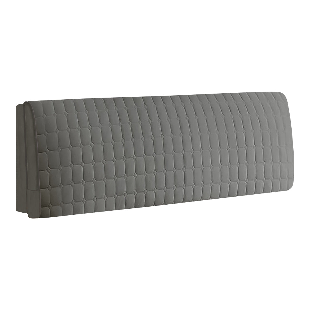 Anyhouz Headboard Cover Dark Gray Cube Pattern Super Soft Smooth Quilted Velvet Bed Back Dust Protector Cover 190x70cm-Bed Headboard-PEROZ Accessories