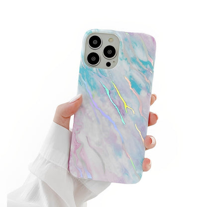 Anymob iPhone Laser Gradient Marble Soft Silicone Lavender Phone Case With Anti-Fingerprint Anti-Scratch Dustproof Non-SlipPhone iPhone Compatible-Mobile Phone Cases-PEROZ Accessories