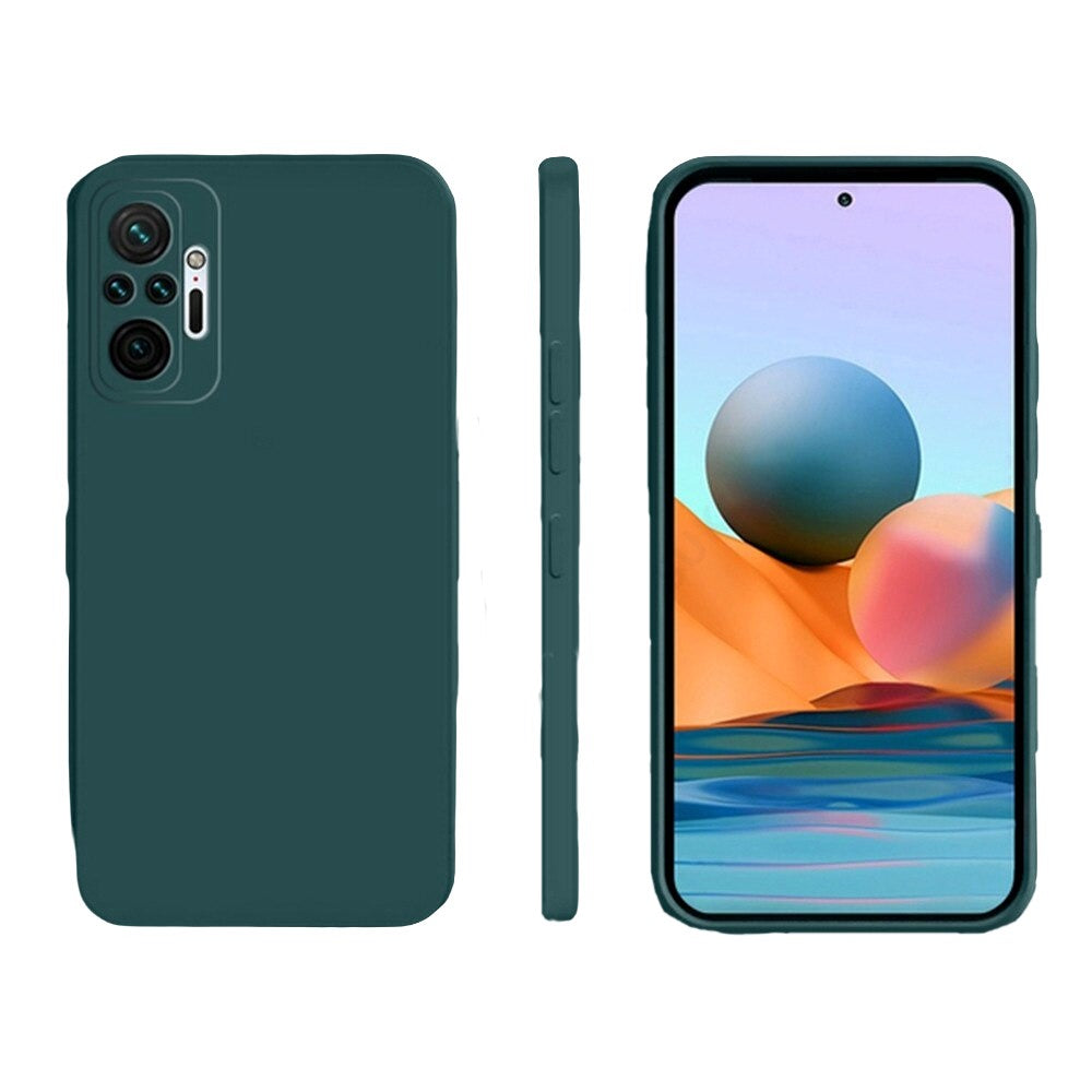 Anymob Xiaomi Phone Case Slate Green Square Candy Silicone For Redmi Note 10 10S 9S 9 Pro Max 8 7 Pro 9T Mi 11 Lite POCO X3 M3 F3 Slim Soft Cover-Mobile Phone Cases-PEROZ Accessories