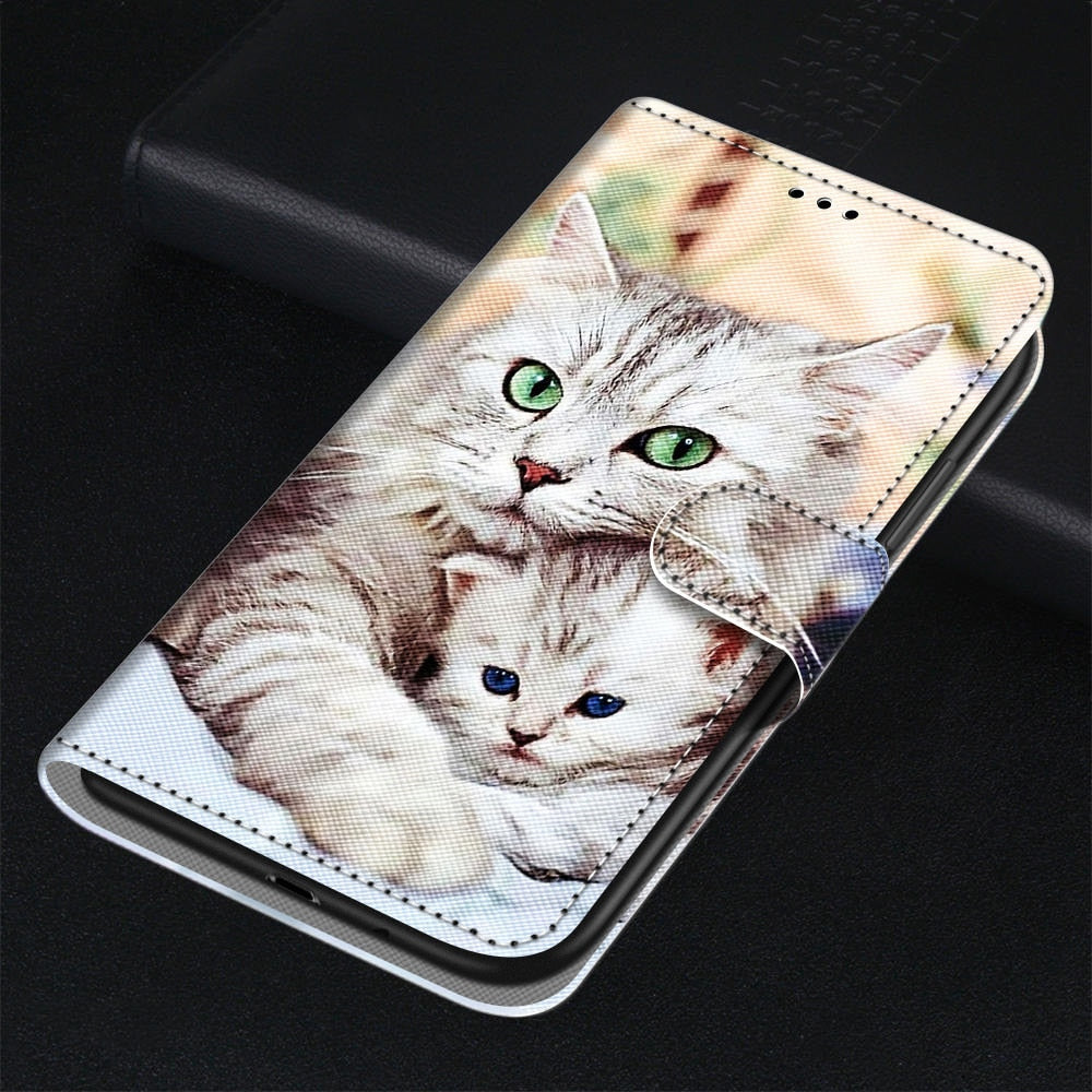 Anymob Samsung Case Cute Loving Cat Magnetic Flip Leather Card Slot Wallet Phone Cover Protection-Mobile Phone Cases-PEROZ Accessories
