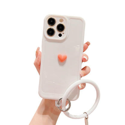 Anymob iPhone White And Orange 3D Love Heart Bracelet Phone Case Shockproof Soft Silicone Cover-Mobile Phone Cases-PEROZ Accessories