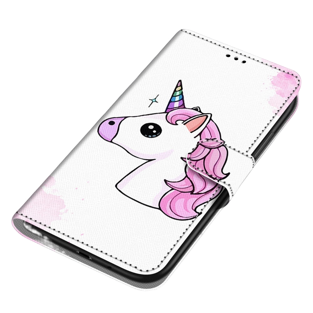 Anymob Samsung Case White Unicorn Painted Magnetic Flip Leather Card slot Wallet Book Style Cover-Mobile Phone Cases-PEROZ Accessories