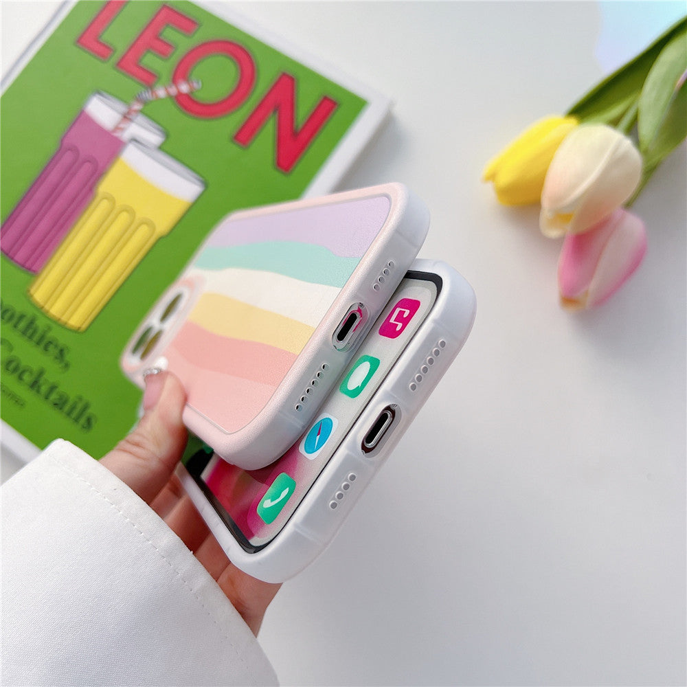 Anymob iPhone Case Vertical Stripe Pastel Color Soft Silicon Shockproof Cover-Mobile Phone Cases-PEROZ Accessories