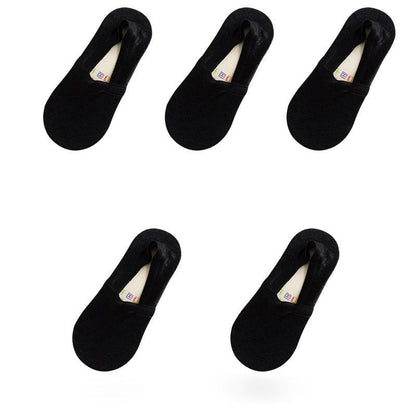 Anysox 5 Pairs Size 5-9 Fashion Socks Lace Flower Style Breathable Antiskid Invisible Ankle Socks for Women Black-Socks-PEROZ Accessories