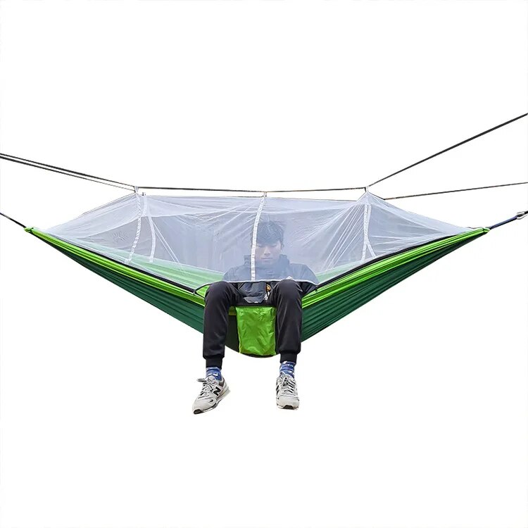 Anypack Camping Swing Chair Green Outdoor Mosquito Net Hammock Anti-Mosquito Nylon Parachute Cloth Indoor Swing Chair Portable Camping Supplies-Camping Essentials-PEROZ Accessories